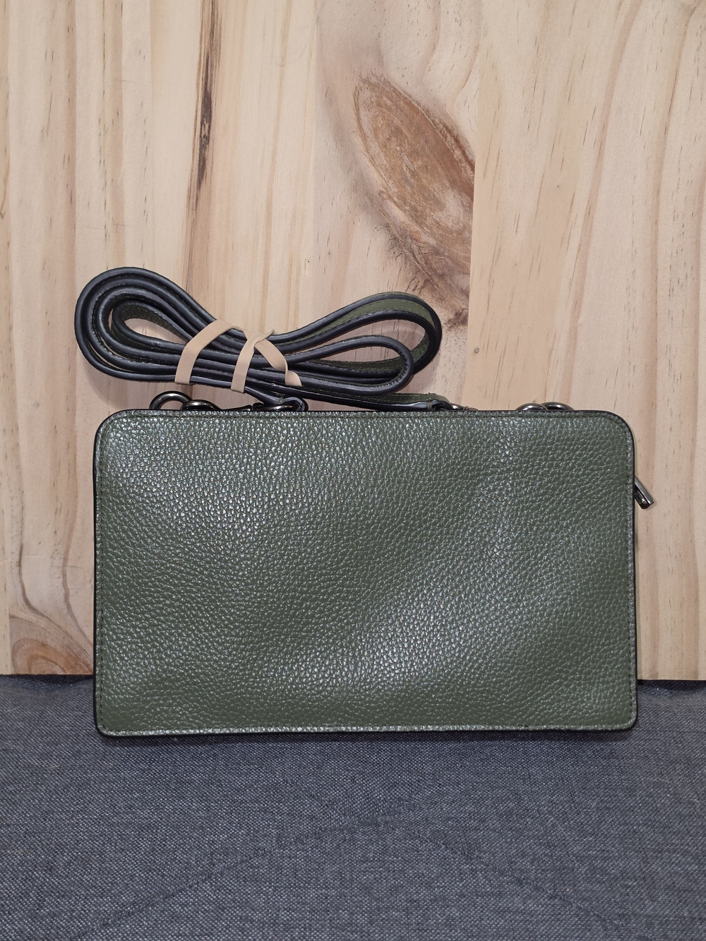 Coach Olive Green Pebbled Leather Crossbody Bag